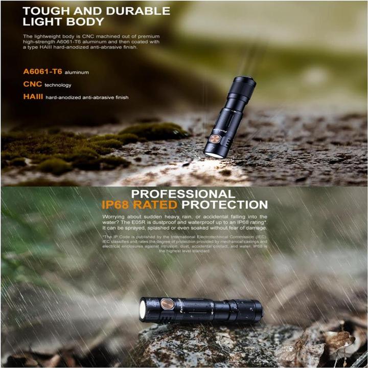 Actual product image Fenix E05R (6.80 cm, 400 lm)