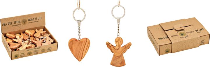 Actual product image Roost Keychain wood 10028592 ass. 3x5x2cm