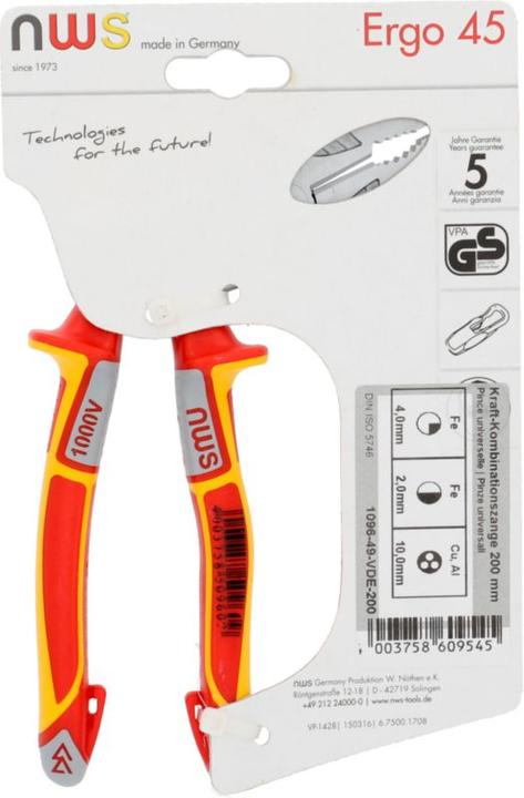 Produktbild NWS Kraft-Kombizange (205 mm)