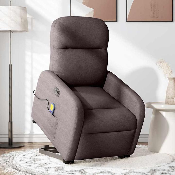Immagine prodotto VidaXL Poltrona massaggiante elettrica con ausilio per la risalita in tessuto marrone scuro