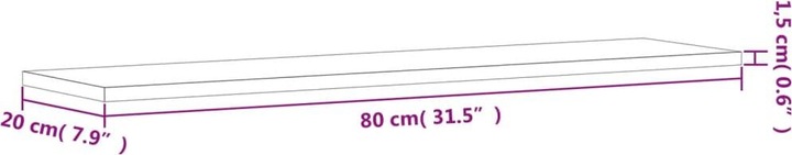 Produktbild VidaXL Wandregal (80 x 20 x 1.5 cm)