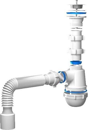 Image du produit Ani Plast BOTTLE TRAP 1 1/2INX40 FLEXIBLE A0115 (Siphon en bouteille)