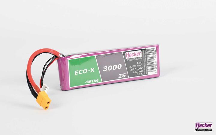 Immagine prodotto Hacker Pacchetto LiPo TF ECO-X 3000mAh 2S MTAG (7.40 V, 3000 mAh)
