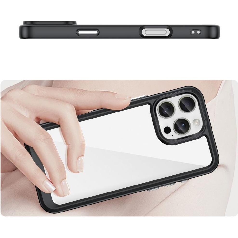 Thumbnail - Hurtel Outer Space Case with Gel Frame for iPhone 16 Pro Max - Black (Apple iPhone 16 Pro Max), Smartphone Hülle, Schwar...