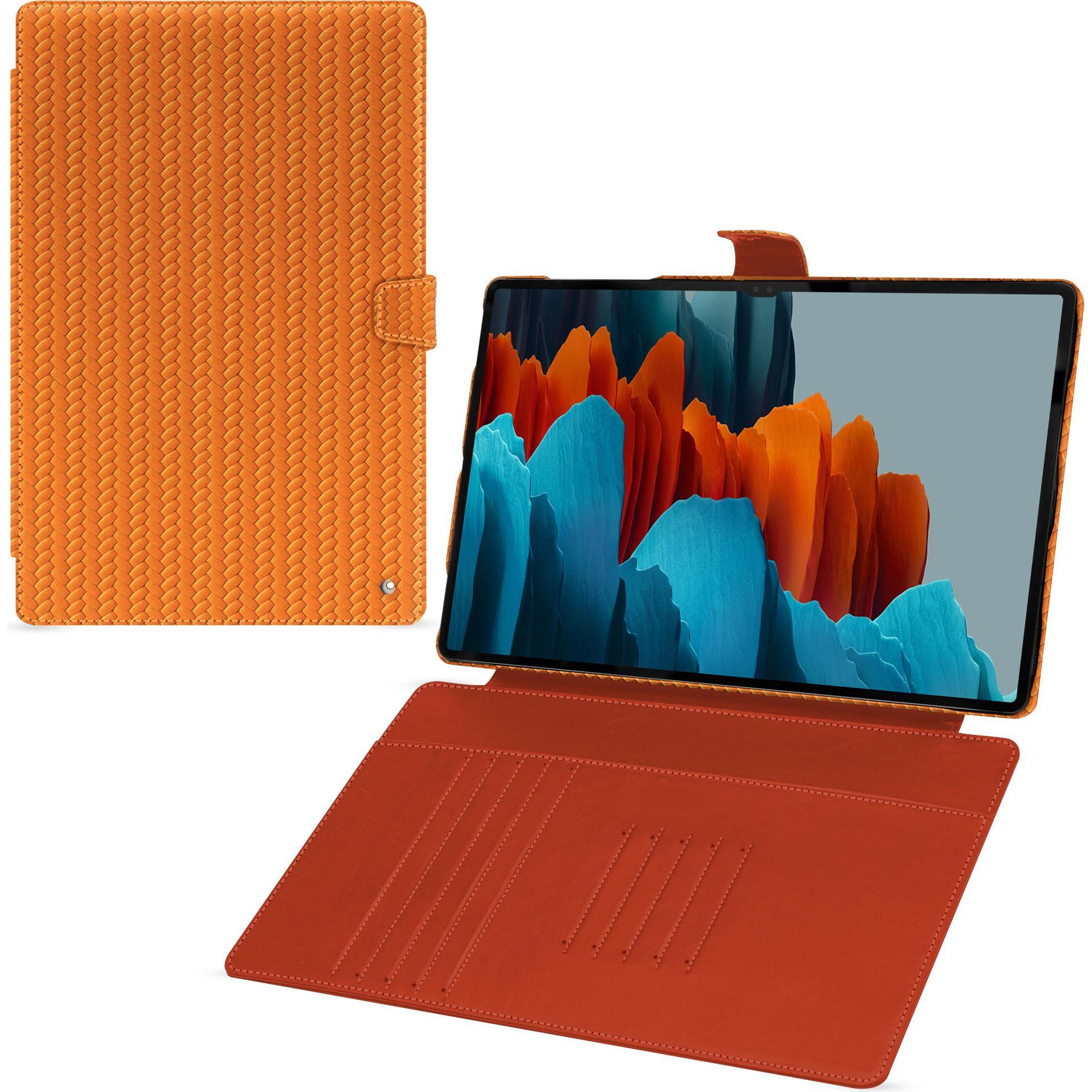 Noreve Lederschutzhülle Samsung Galaxy Tab S9 Ultra (Galaxy Tab S9 Ultra), Tablet Hülle, Orange