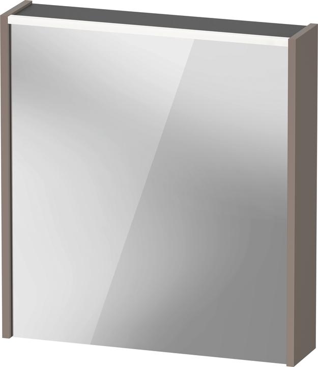 Duravit D-Code Spiegelschrank, Steckdose Typ E (FR, BE), 1 Tür mit Anschlag links, LED-Lichtfeld ob (65 x 14.80 x 70 cm)