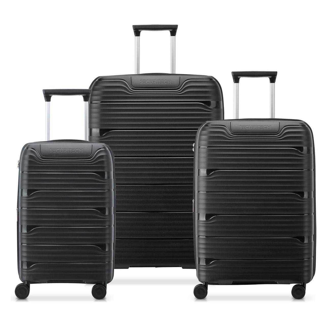 Delsey, Koffer, Securitech Von Paris - Lugcase Set Dune - 3 -Stück - Handgepäck 48L + Roller Gepäck 94L Und 1, Zwart, (48 l)