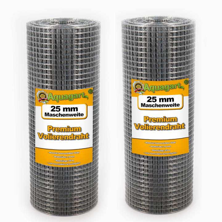 Actual product image Aquagart 175m x 0,5m Volierendraht Drahtgitter Schweissgitter Drahtzaun Drahtgeflecht