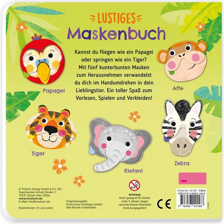 Produktbild Pappenbuch mit Masken Lustiges Maskenbuch Zootiere