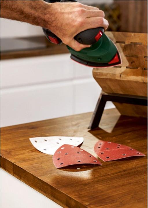 Actual product image Bosch Zubehör Sanding sheet set for multi-sander, 25-piece, 11 holes, 102 x 62 mm, 40 - 180 (40, 80, 120, 180)