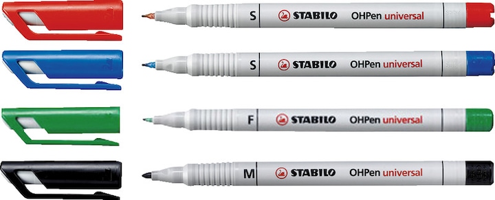 Produktbild STABILO OHPen (Grün, Rot, Blau, Schwarz, Orange, Braun, 0.70 mm, 6 x)