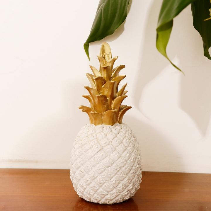 Actual product image Cbx Pineapple decoration white gold 18cm