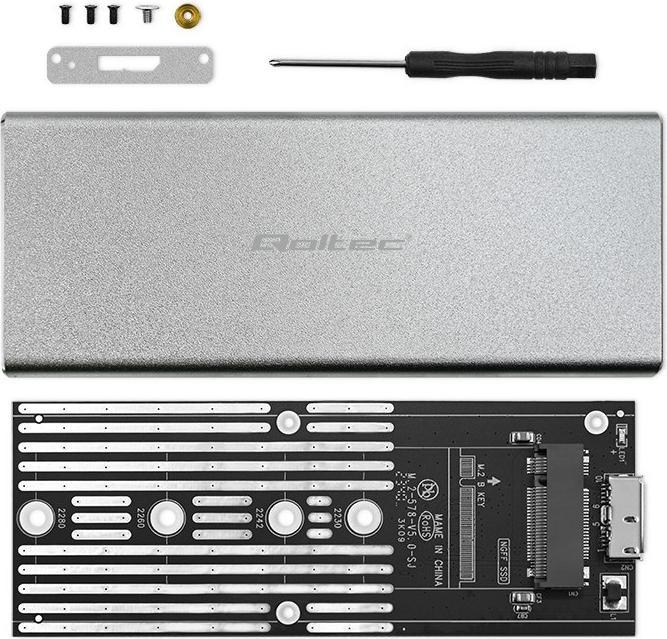 Actual product image Qoltec Aluminiowa Obudowa | Kieszeń na dysk M.2 SSD | SATA | NGFF | USB 3.0 | Super speed | 2TB | (M.2)