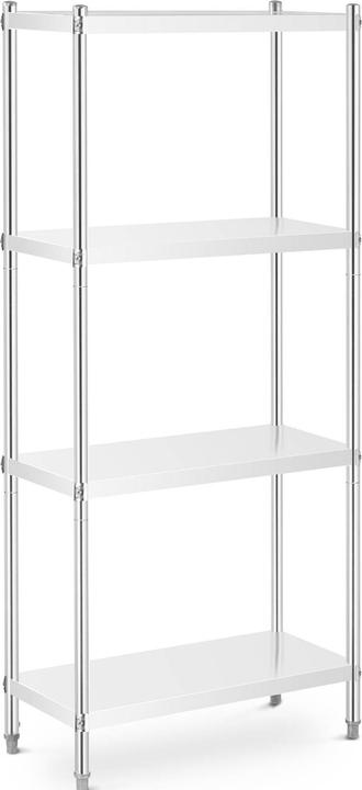 Royal Catering Edelstahlregal 80x40x180 cm Küchenregal Gastroregal Schwerlastregal Lagerregal (80 x 40 x 180 cm)