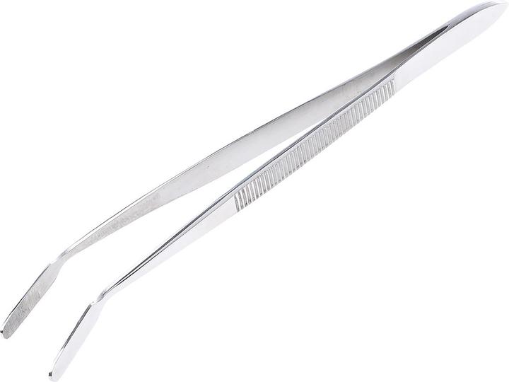 Immagine prodotto RS PRO Pinzetta in acciaio inossidabile, punta piatta fine, scanalata, 150 mm mm