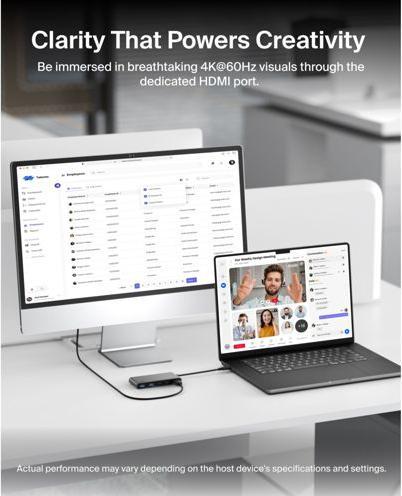 Image du produit Belkin Connect 7-In-1 USB-C Hub Mit Dual USB-C Ports Silber (USB-C, 7 ports)