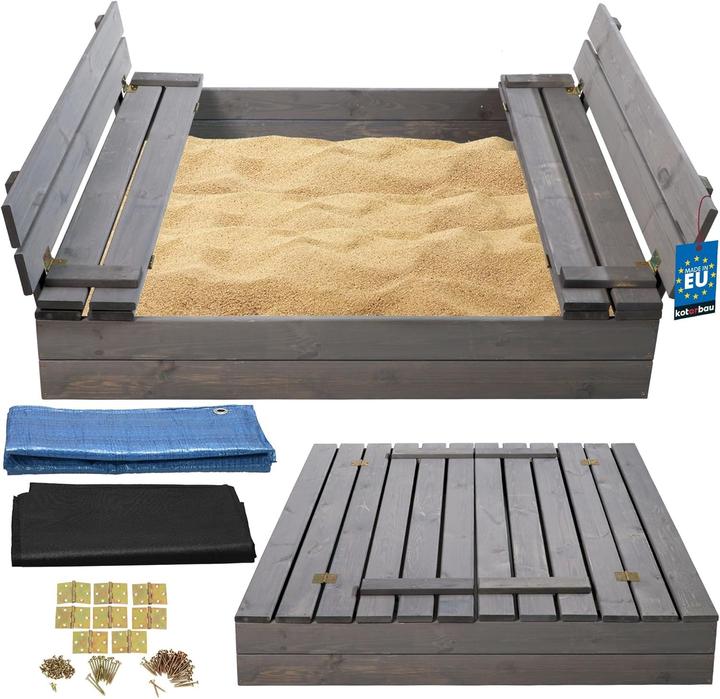Produktbild Milkii Sandkasten mit Abdeckung / Sitzbänke