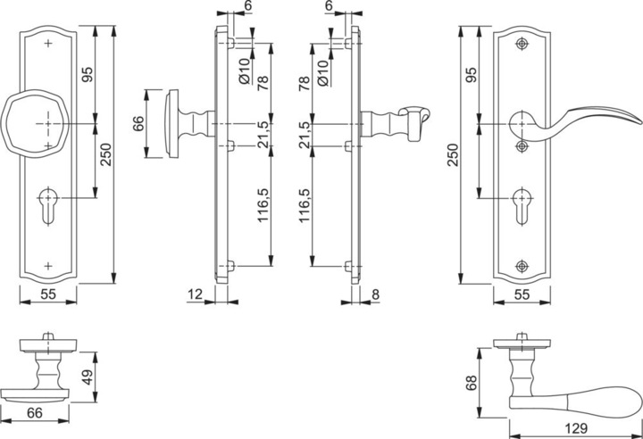 Produktbild Hoppe Si-We-grtSchildM57/371A/3/112SHRE 10 PZ 57U5/67U5 (Türschildgarnitur)