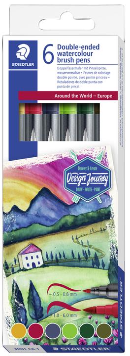 Actual product image Staedtler Double fibre-tip pens Europe, box of 6, 2 tips, line width: 1.0 (6x)