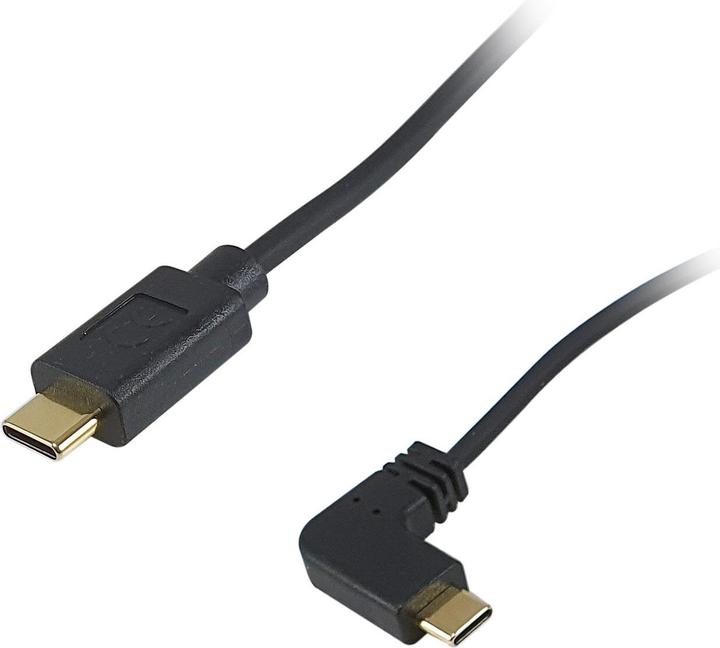 Produktbild equip USB Kabel 2.0 C -> C wink. St/St 1.00m 90Grad sw (1 m, USB 2.0)