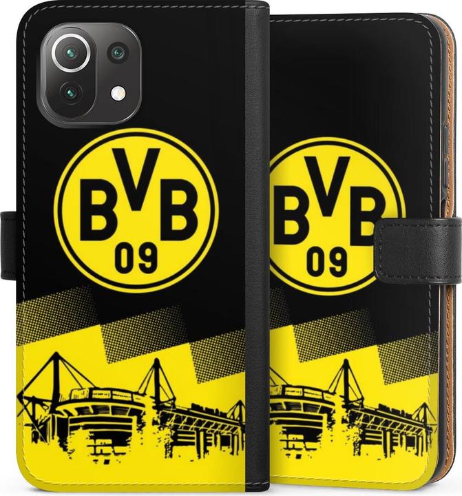 Produktbild DeinDesign Tasche für Xiaomi Mi 11 Lite Handy Flip Case Wallet Cover Handytasche Leder BVB Borussia Dortmund (Xiaomi Mi 11 Lite)