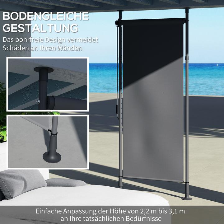 Produktbild Outsunny Senkrechtmarkise Aluminium, Polyester Dunkelgrau (1.20 m)