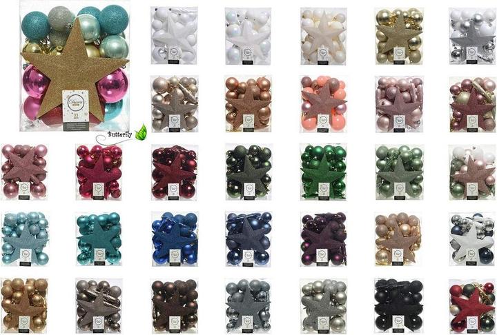 Actual product image Decoris Christmas tree baubles coloured (33 -part)