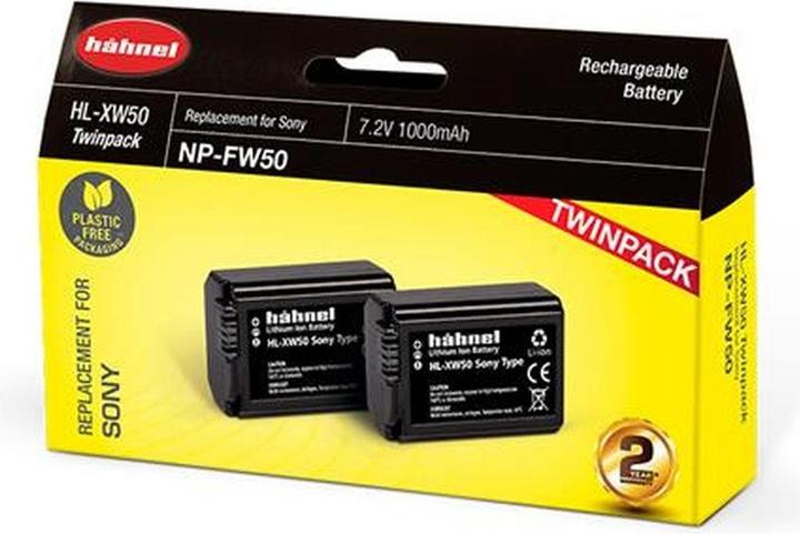 Actual product image Hähnel HL-XW50, 2pcs camera battery replaces original battery NP-FW50 7.2 V 1000 mAh (Camera battery)