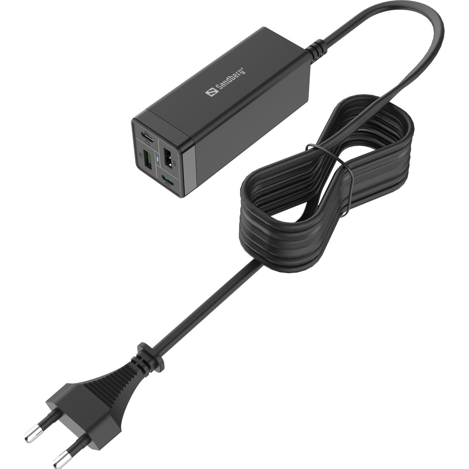 Thumbnail - Sandberg 4in1 Charger 2xUSB-C 2xUSB 65W (65 W), USB Ladegerät, Schwarz