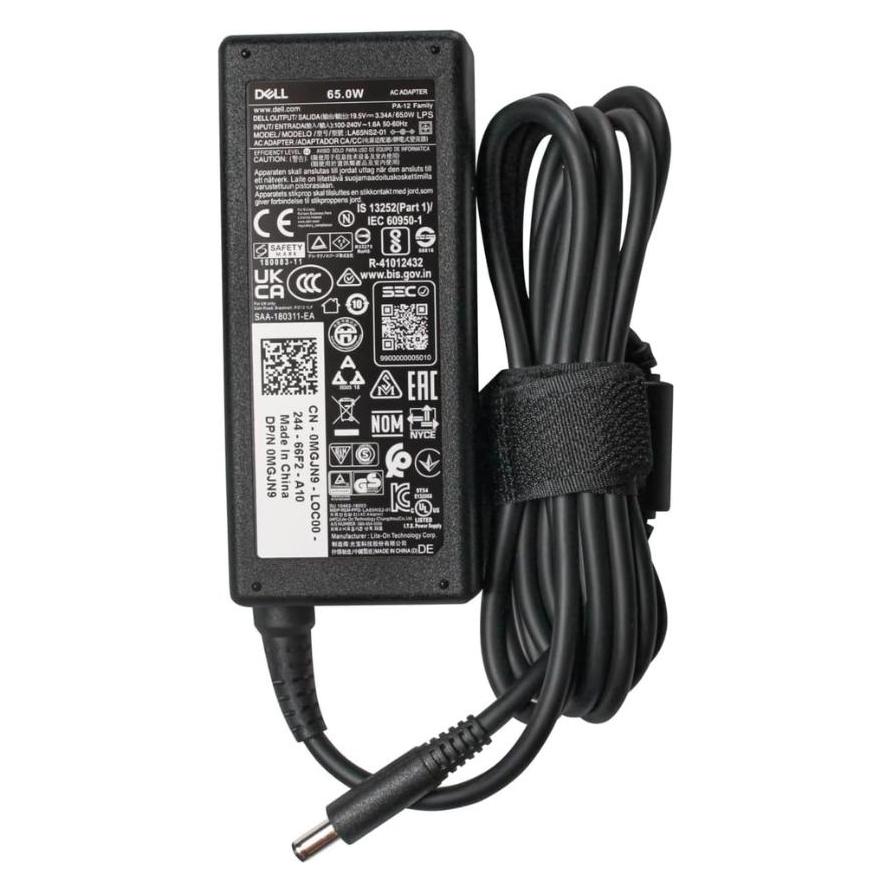 Dell AC Adapter 65W For Optiplex 3060 MFF With EU Cord (65 W), Notebook Netzteil, Schwarz