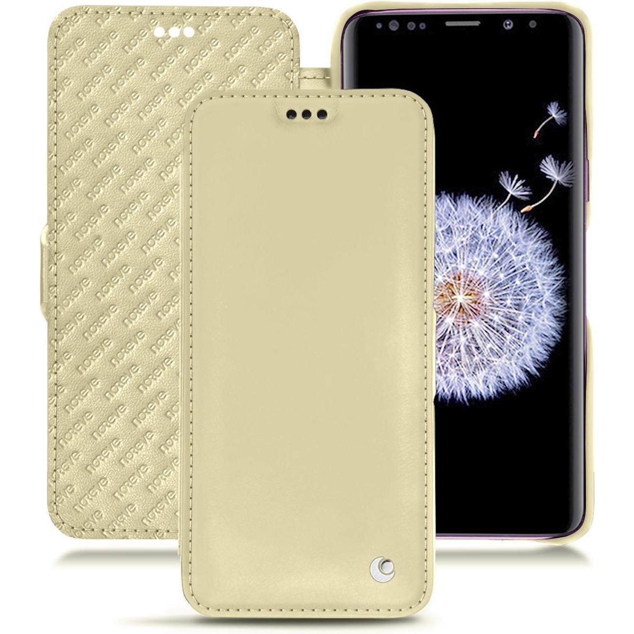 Noreve Lederschutzhülle horizontal (Samsung Galaxy S9+), Smartphone Hülle, Beige