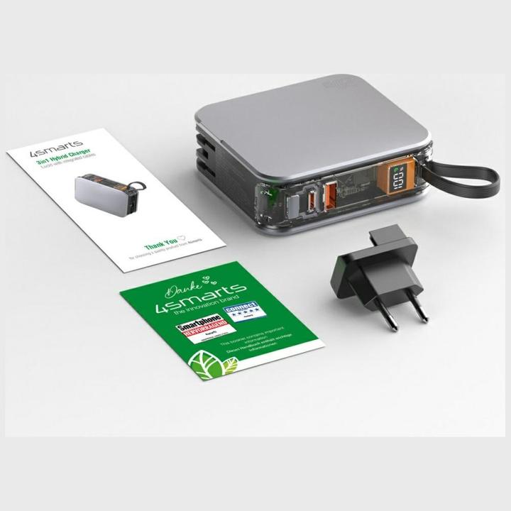 Actual product image 4smarts 3in1 Hybrid Charger Lucid (10000 mAh, 20 W, 37 Wh)