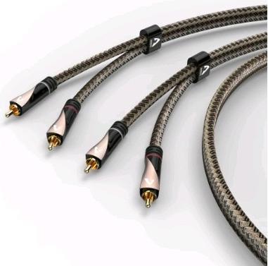 Actual product image Avinity Audio cable, 2 cinch plugs - 2 cinch plugs, fabric, gold-plated, 0.5 m (0.50 m, Cinch)