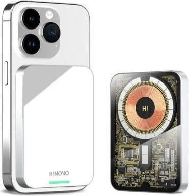 Produktbild Hinovo MB1-5000XW MagSafe 5000mAh 20W Wireless Power Bank - White (5000 mAh, 20 W, 19.25 Wh)