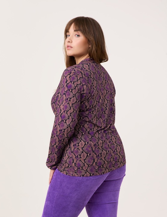 Produktbild Samoon Langarmshirt mit farbigem Schlangenprint T-Shirt Langarm Rundhals - 64440 (48)