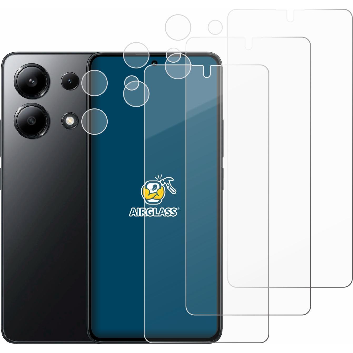 Thumbnail - BROTECT AirGlass Panzerglasfolie (3 Stück, Xiaomi Redmi Note 13 4G), Smartphone Schutzfolie, Transparent