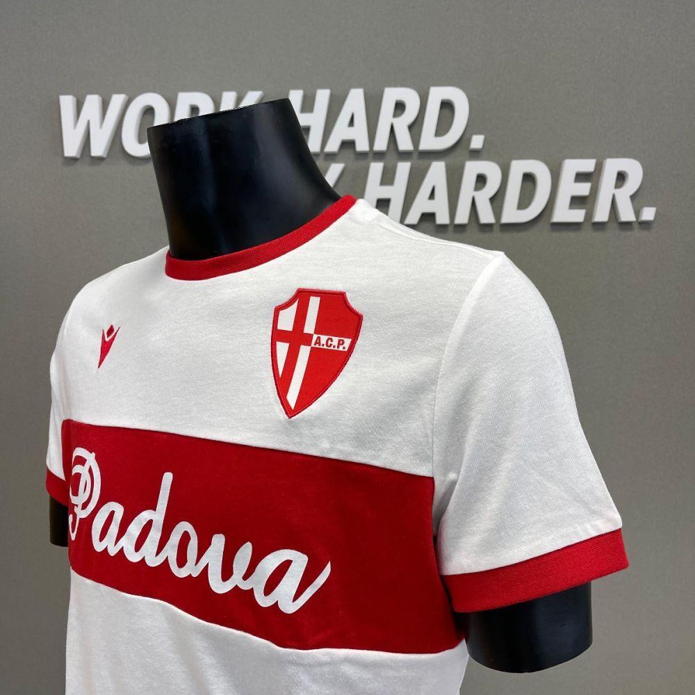 Thumbnail - Macron, Herren, Shirt, T-Shirt aus Baumwolle Padova Calcio Linea 2022, Weiss, (XXL)