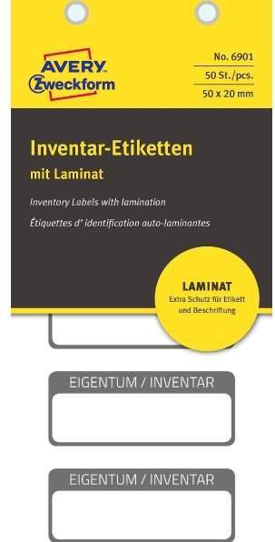 Actual product image Avery Inventory labels with laminate