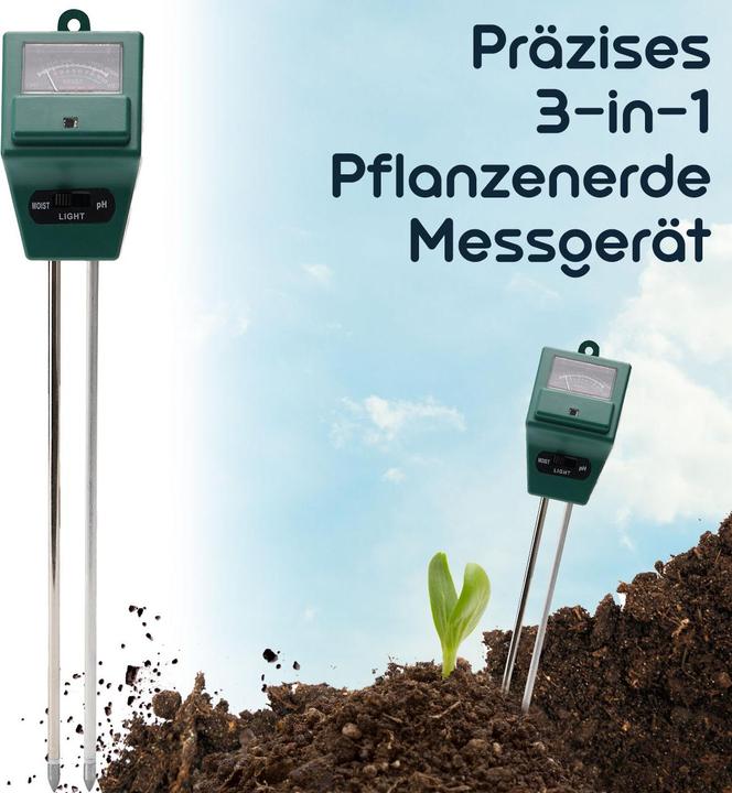 Produktbild Casativo 4er-Set 3in1 Pflanzenerde MessgerÃ¤t, Bodentester