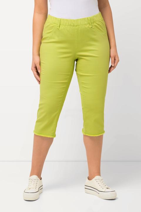 Produktbild Ulla Popken Caprihose Sienna, Fransensaum, schmales Bein, Stretch (60)