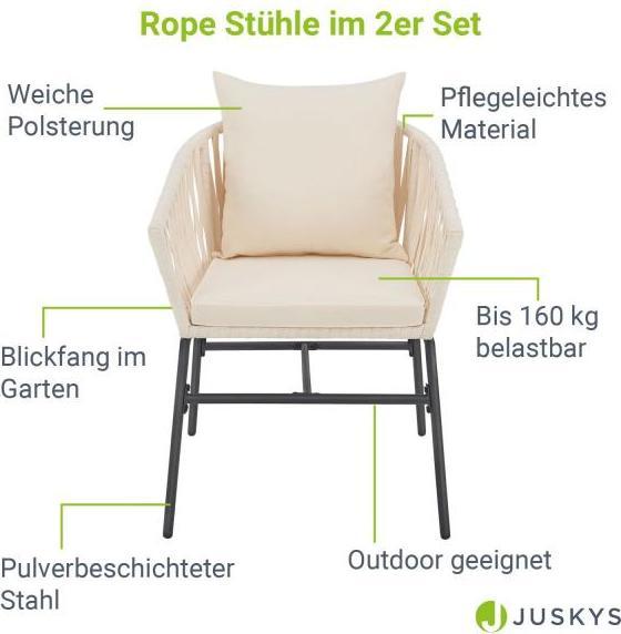 Produktbild Juskys Rope Gartenstühl Set