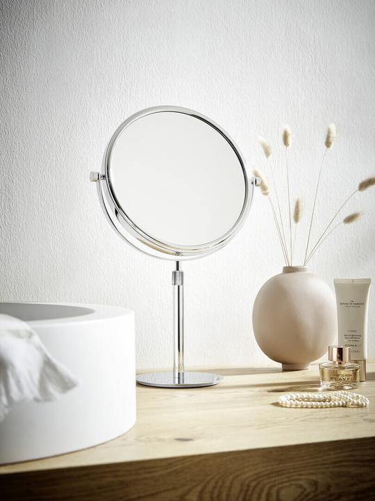 Actual product image Emco pure standing mirror, angular, with handle, chrome, 109400113