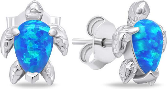 Produktbild Brilio Silver - Silver earrings with synthetic opal Turtle EA1168WB (Silber)