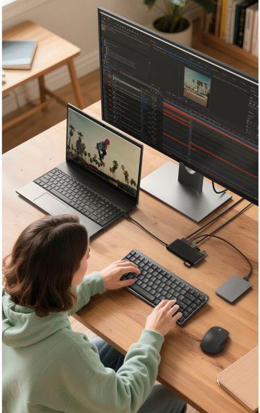 Actual product image Belkin CONNECT USB-C 7-in-1 mit Dual USB-C Ports,schw.AVC023hqBK (USB-C, 7 ports)