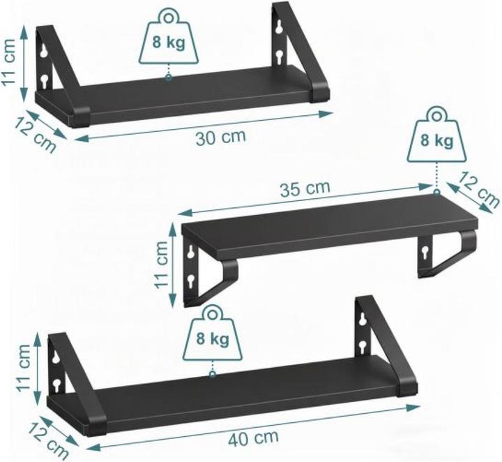 Produktbild Relaxdays Wandregal-Set (40 x 12 x 11 cm)