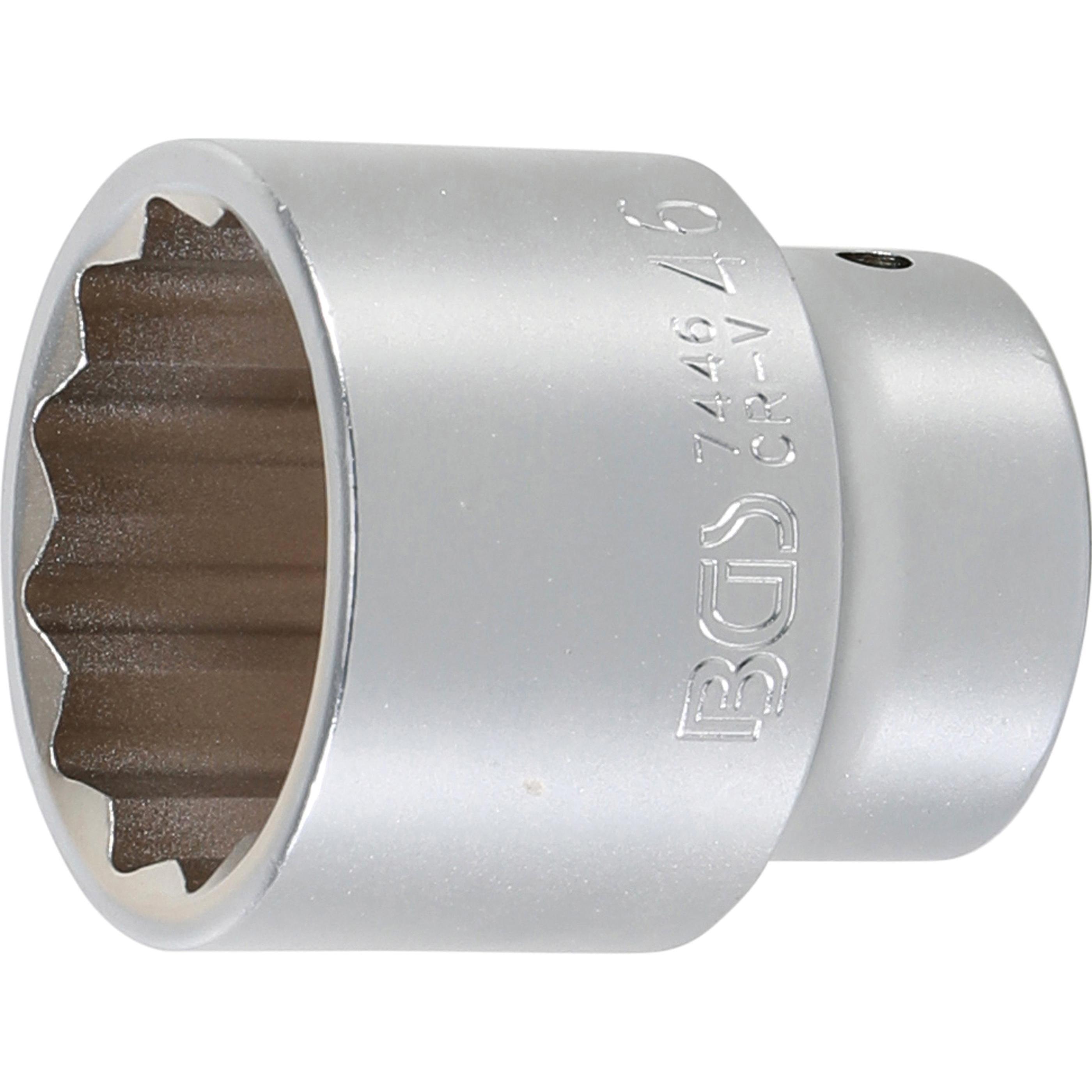 BGS, Steckschlüssel + Stecknuss, Steckschlüssel-Einsatz Zwölfkant Antrieb Innenvierkant 20 mm (3/4") SW 46 mm (46 mm)