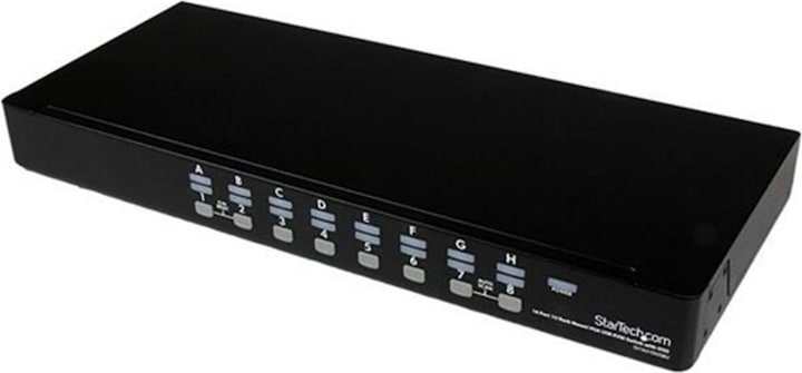 Produktbild StarTech 16 Port 1HE USB VGA KVM Switch mit OSD zur Rack-Montage - 16-fach Rackmount KVM Umschalter - Schwarz