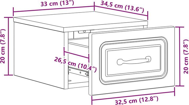 Immagine prodotto vidaXL Nachttisch (33 x 34.50 x 20 cm)