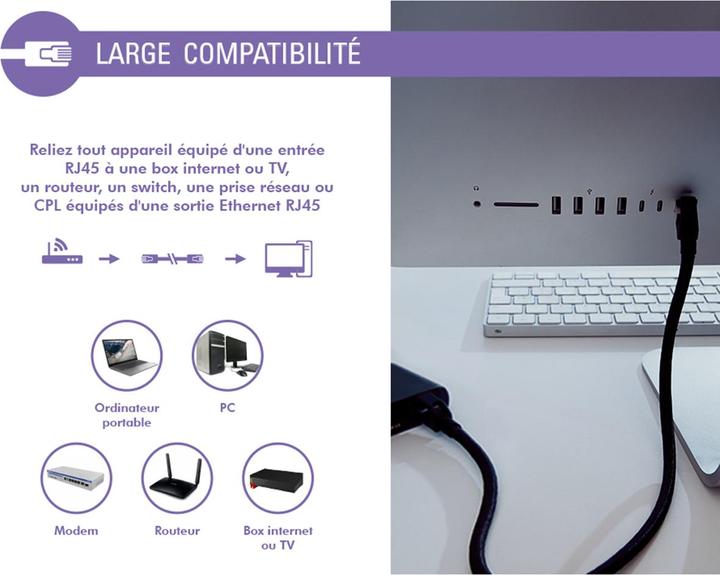 Produktbild Force Power Ethernet Kabel RJ45 Geflochten S/FTP 5m (S/FTP, 5 m)