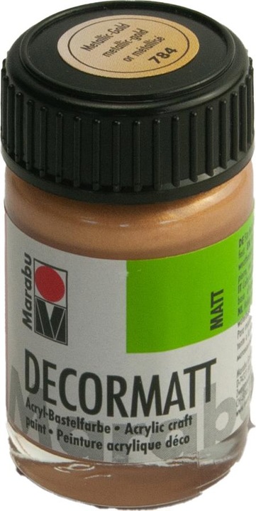 Produktbild Marabu Decormatt Acryl 15 ml im Glas metallic gold (Metallic Gold)